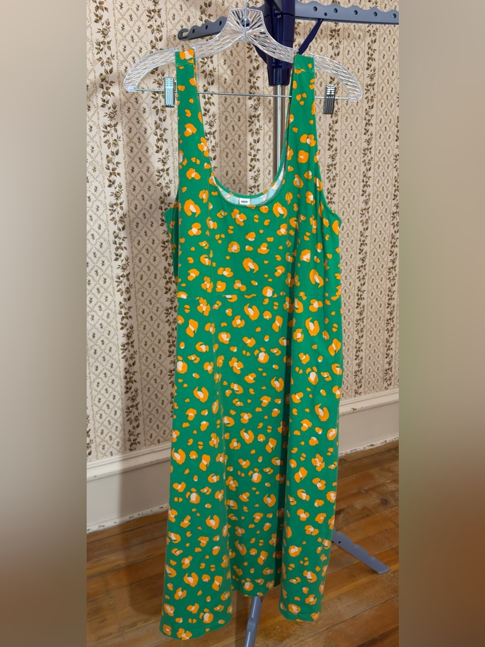 Tabitha Brown x Target Green & Orange Leopard Print Tank Midi Dress 1X